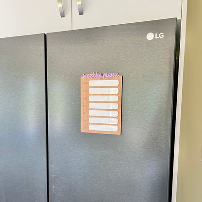 Weekly Menu Planner Wood/Acrylic