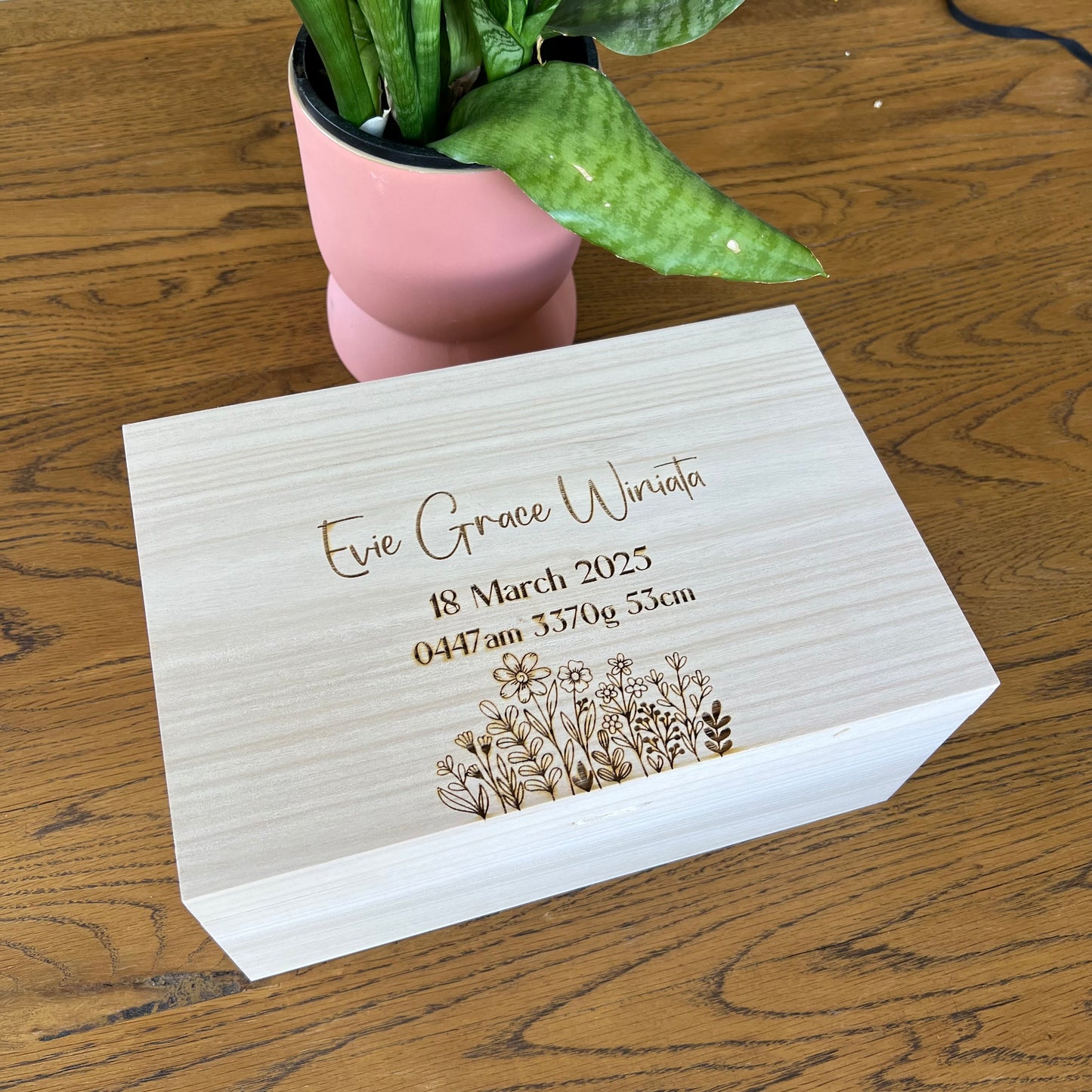 The Tiana birth details keepsake box
