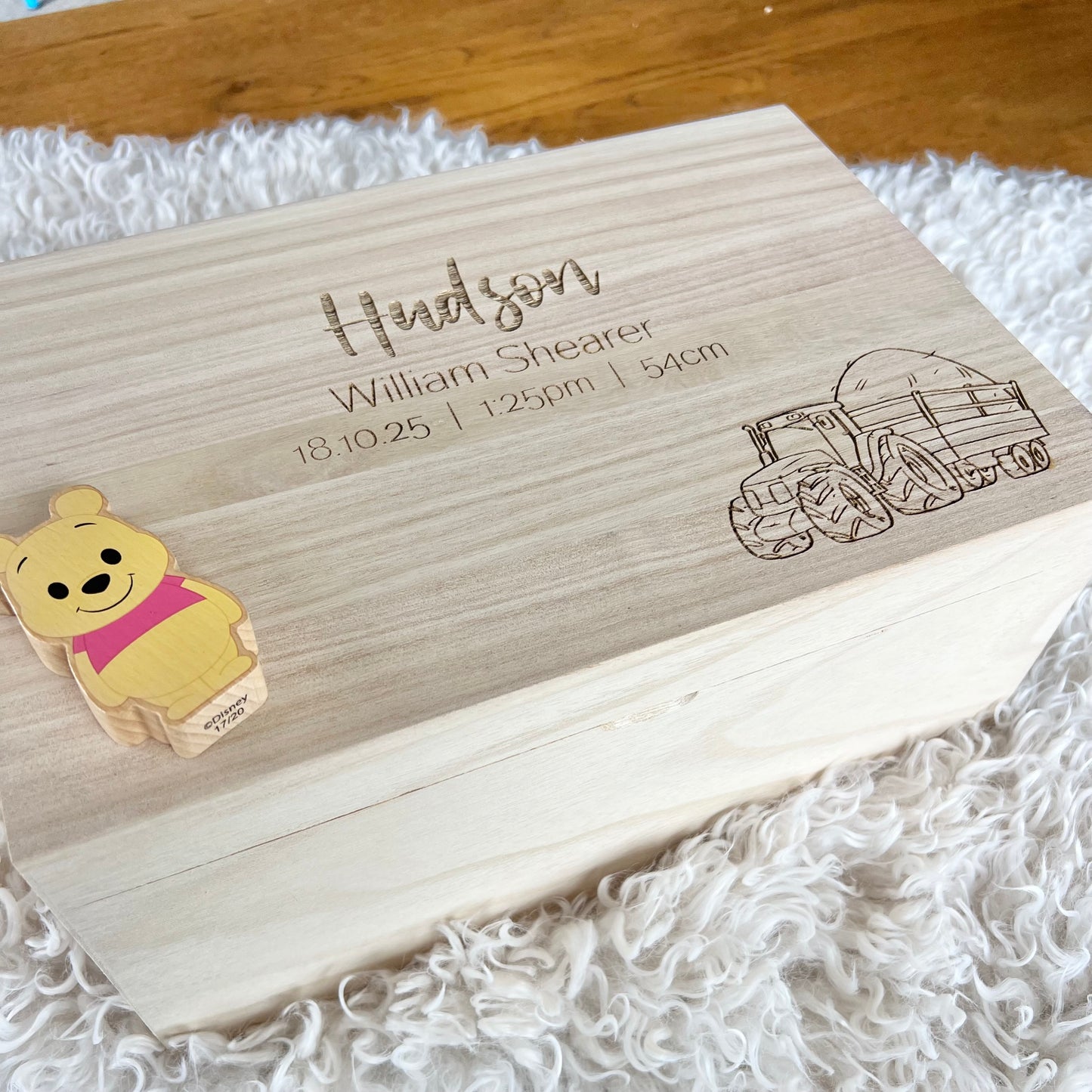 The Tractor birth details keepsake box