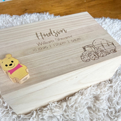The Tractor birth details keepsake box