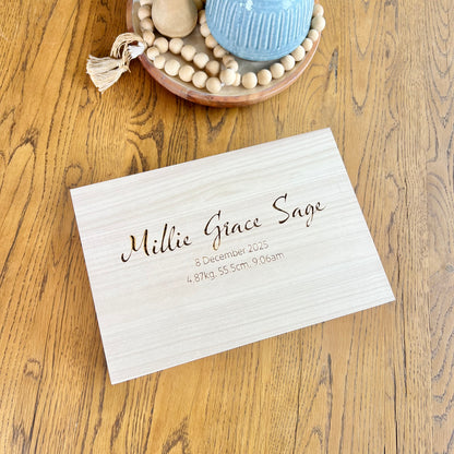 The Talia birth details keepsake box