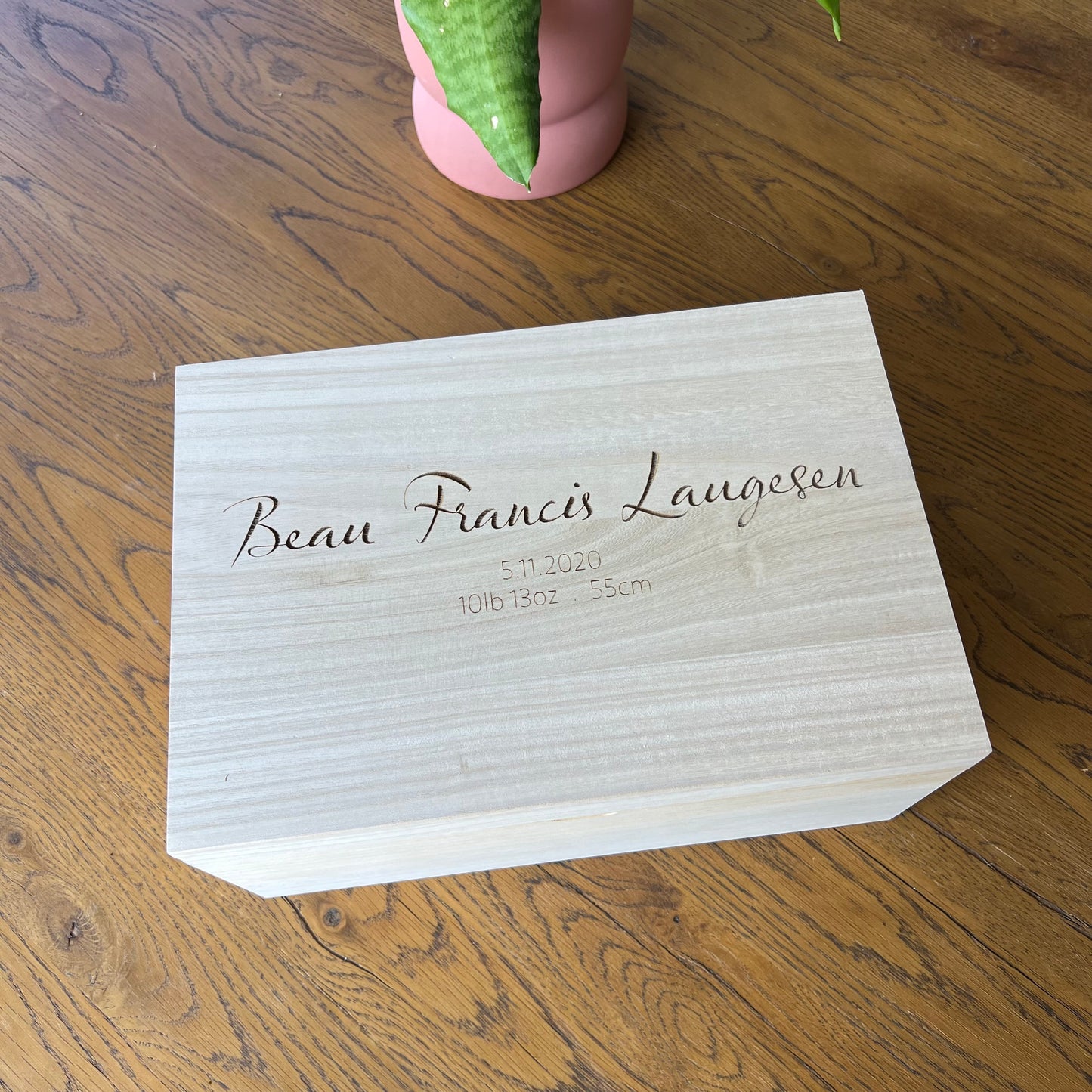 The Talia birth details keepsake box