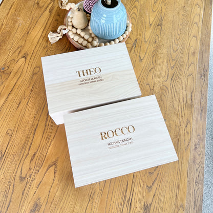 The Devon birth details keepsake box