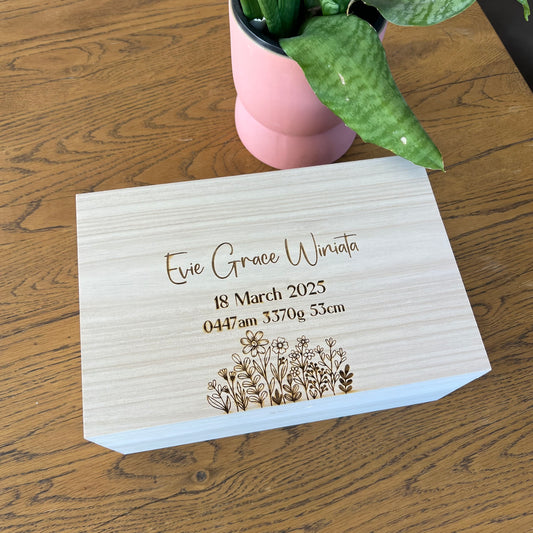 The Tiana birth details keepsake box