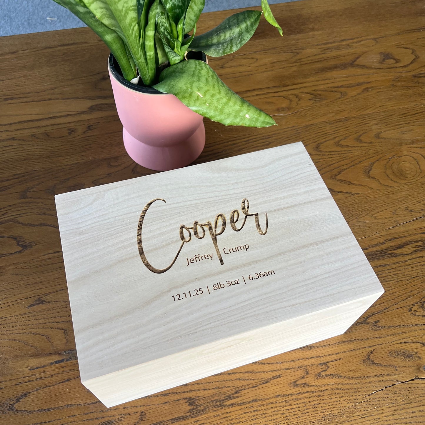 The Huxley birth details keepsake box