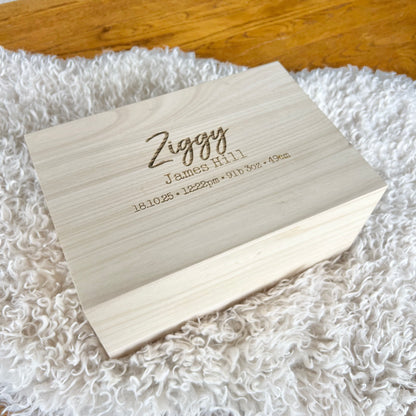 The Tovi birth details keepsake box