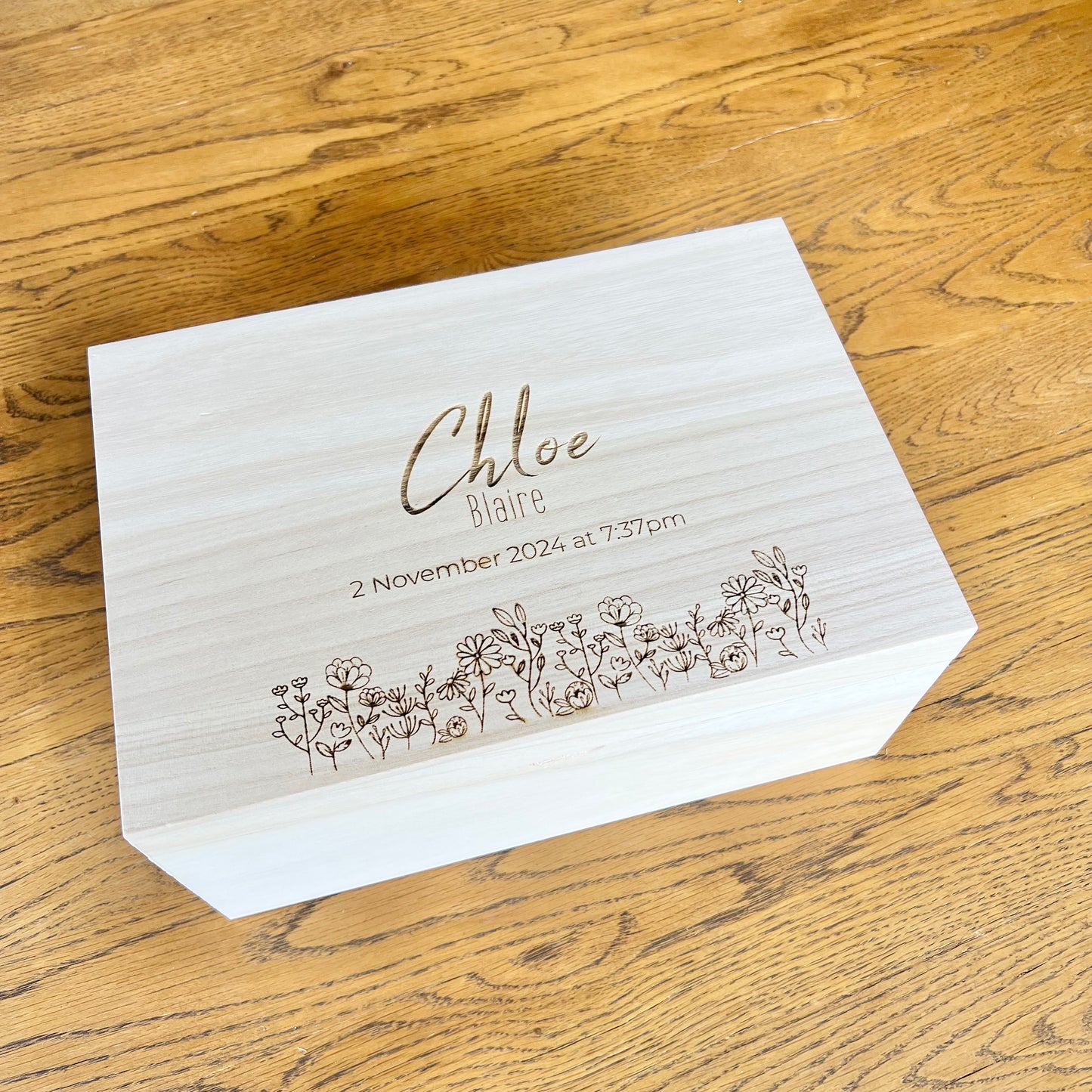 The Summer birth details keepsake box