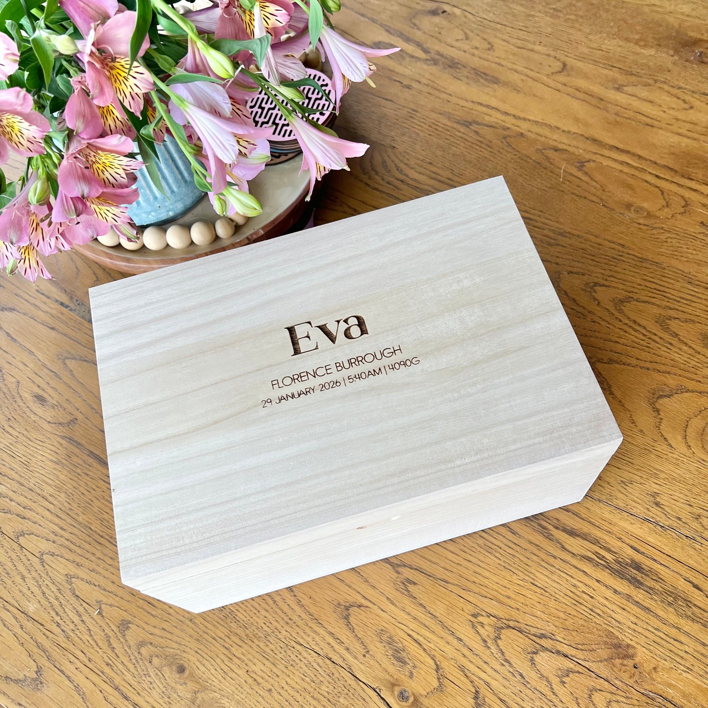 The Devon birth details keepsake box