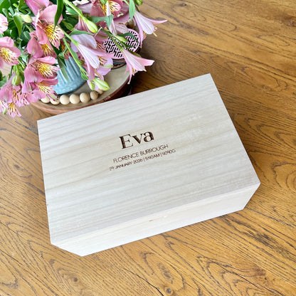 The Devon birth details keepsake box