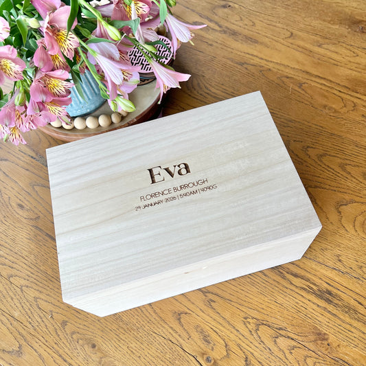 The Devon birth details keepsake box