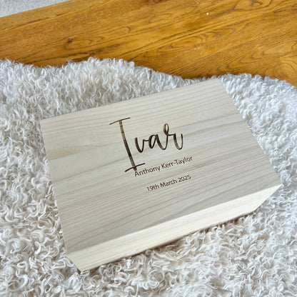The Huxley birth details keepsake box