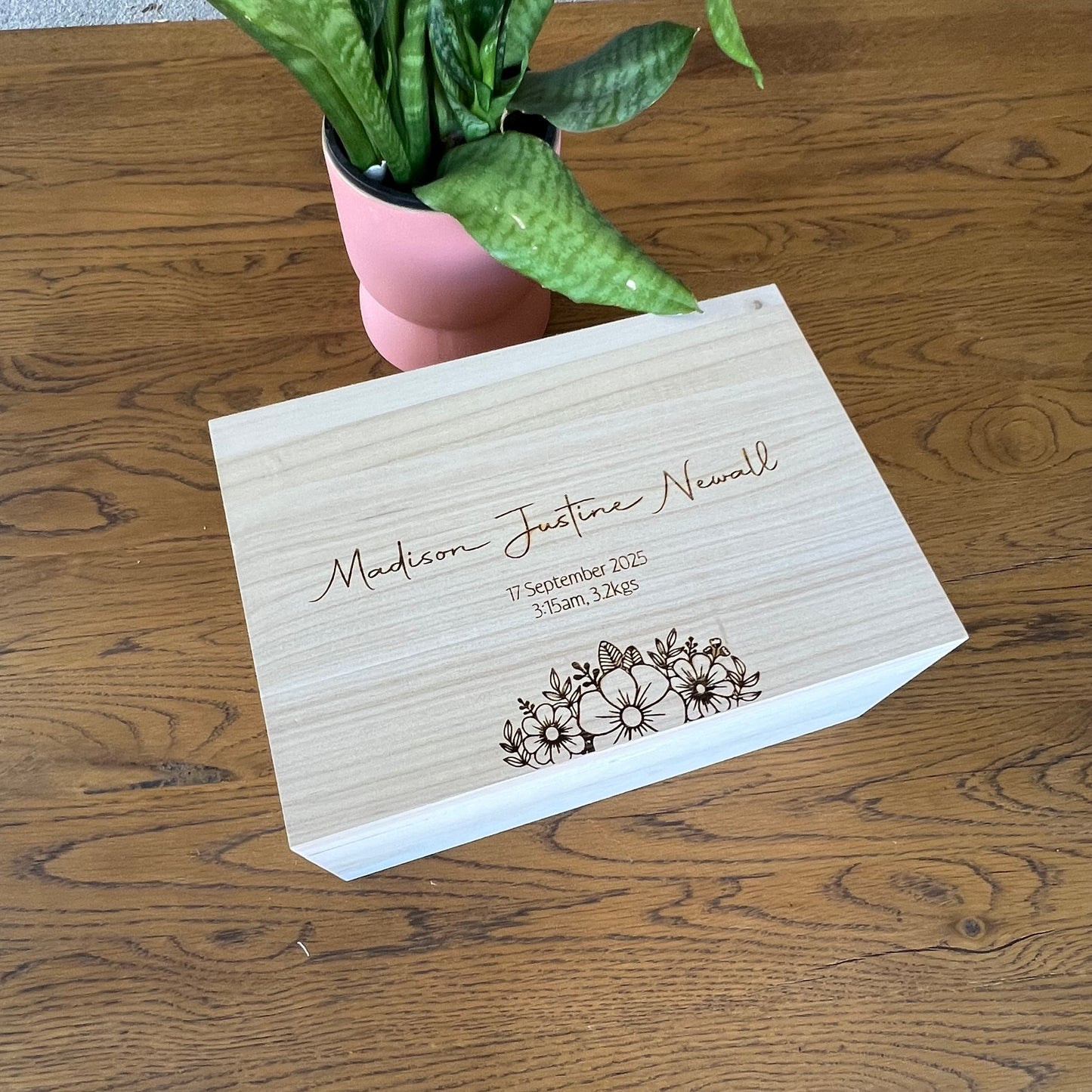 The Rachel birth details keepsake box