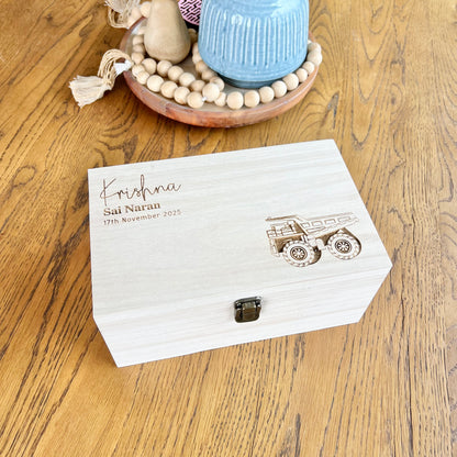 The Thomas birth details keepsake box