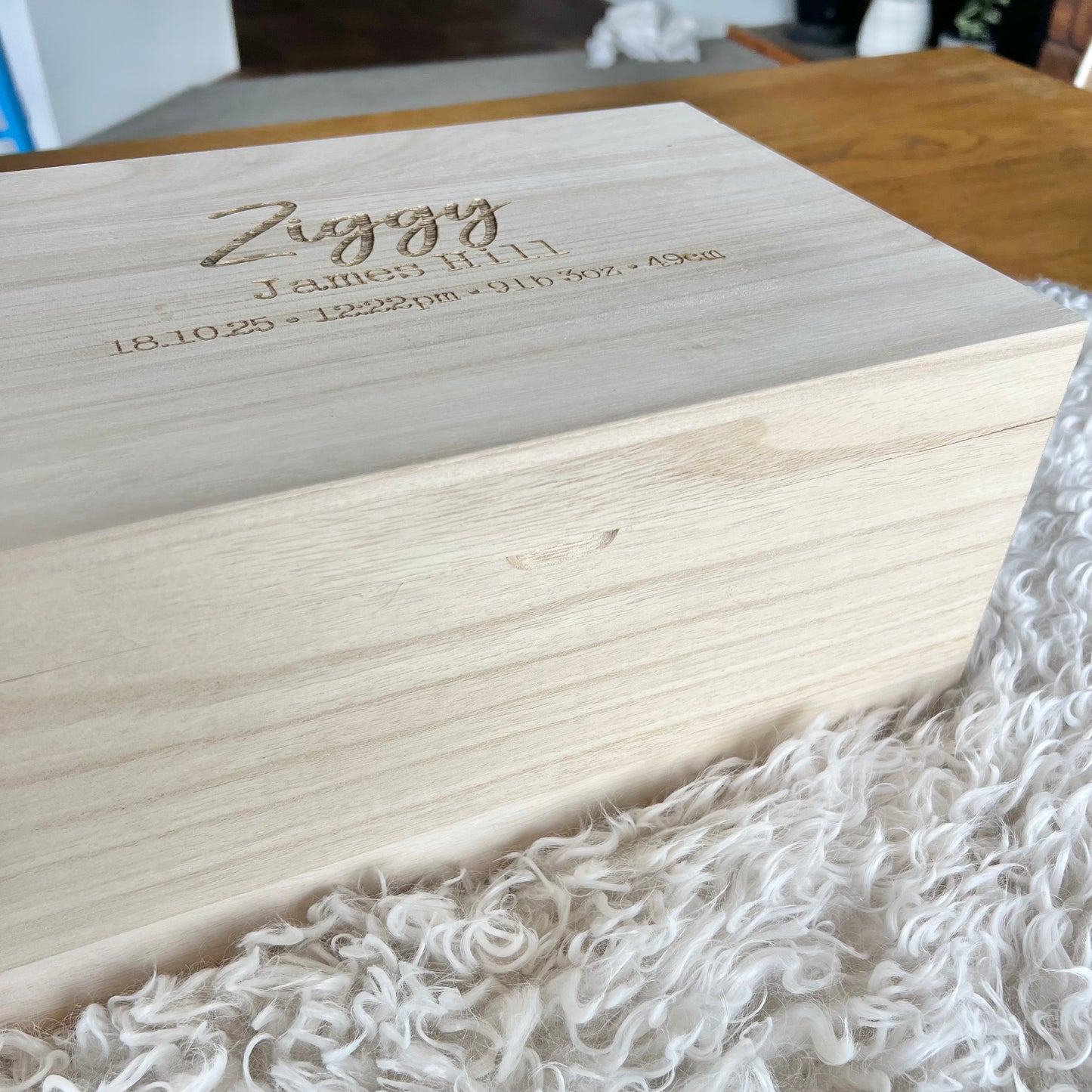 The Tovi birth details keepsake box