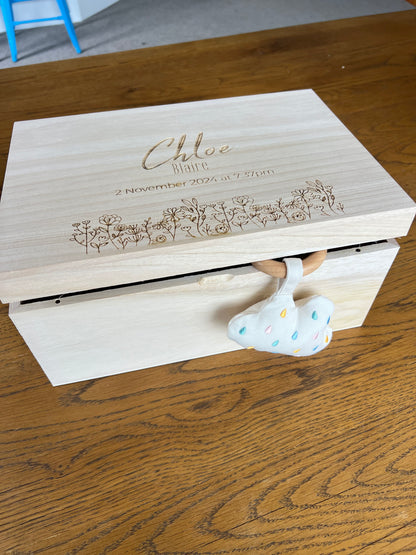 The Summer birth details keepsake box