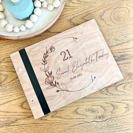Floral Crescent Birthday Book