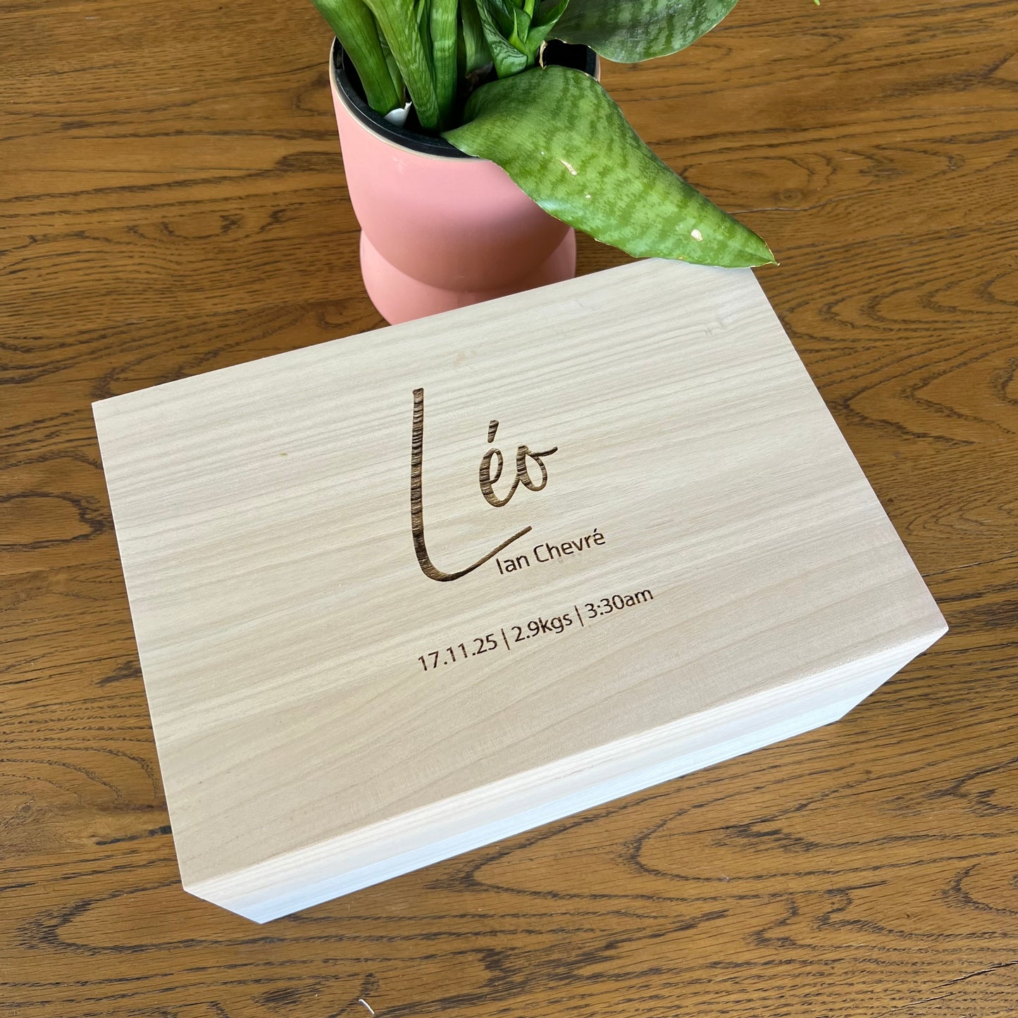 The Huxley birth details keepsake box