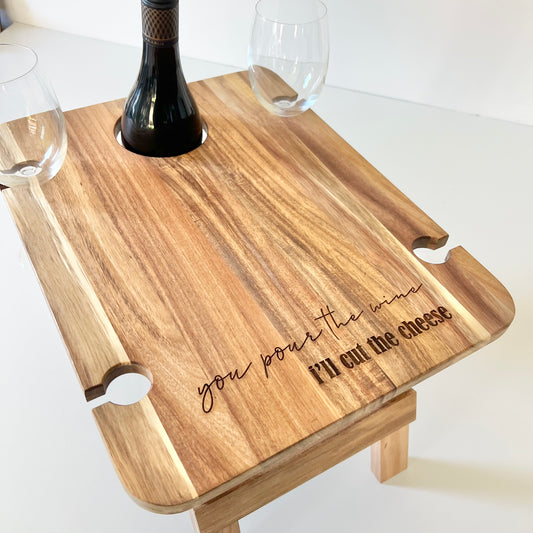Pour The Wine Cheese Wine & Cheese Picnic Table