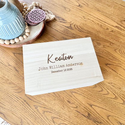 The Tovi birth details keepsake box