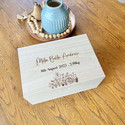 The Tiana birth details keepsake box