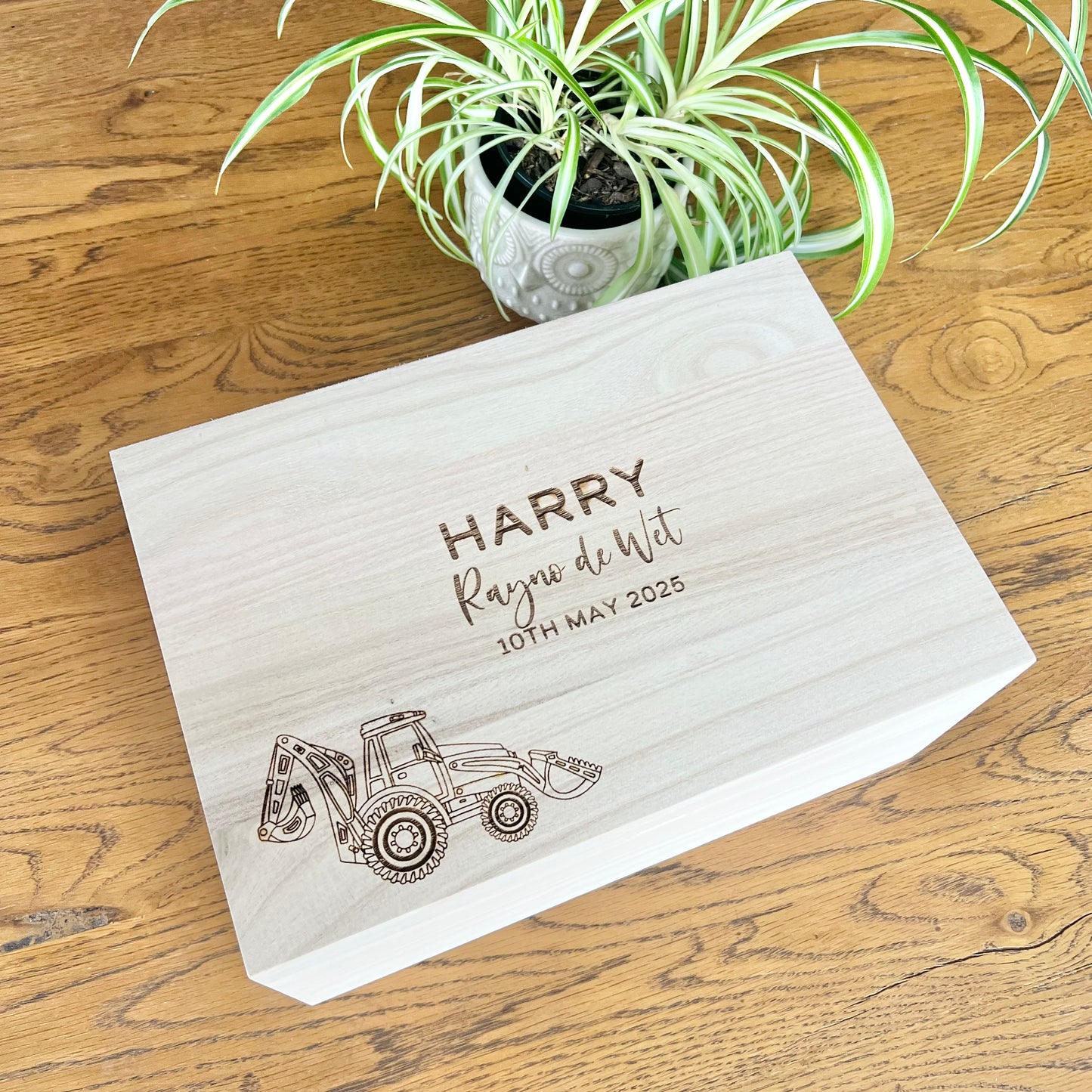 The Excavator birth details keepsake box