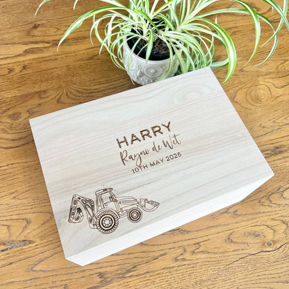 The Excavator birth details keepsake box