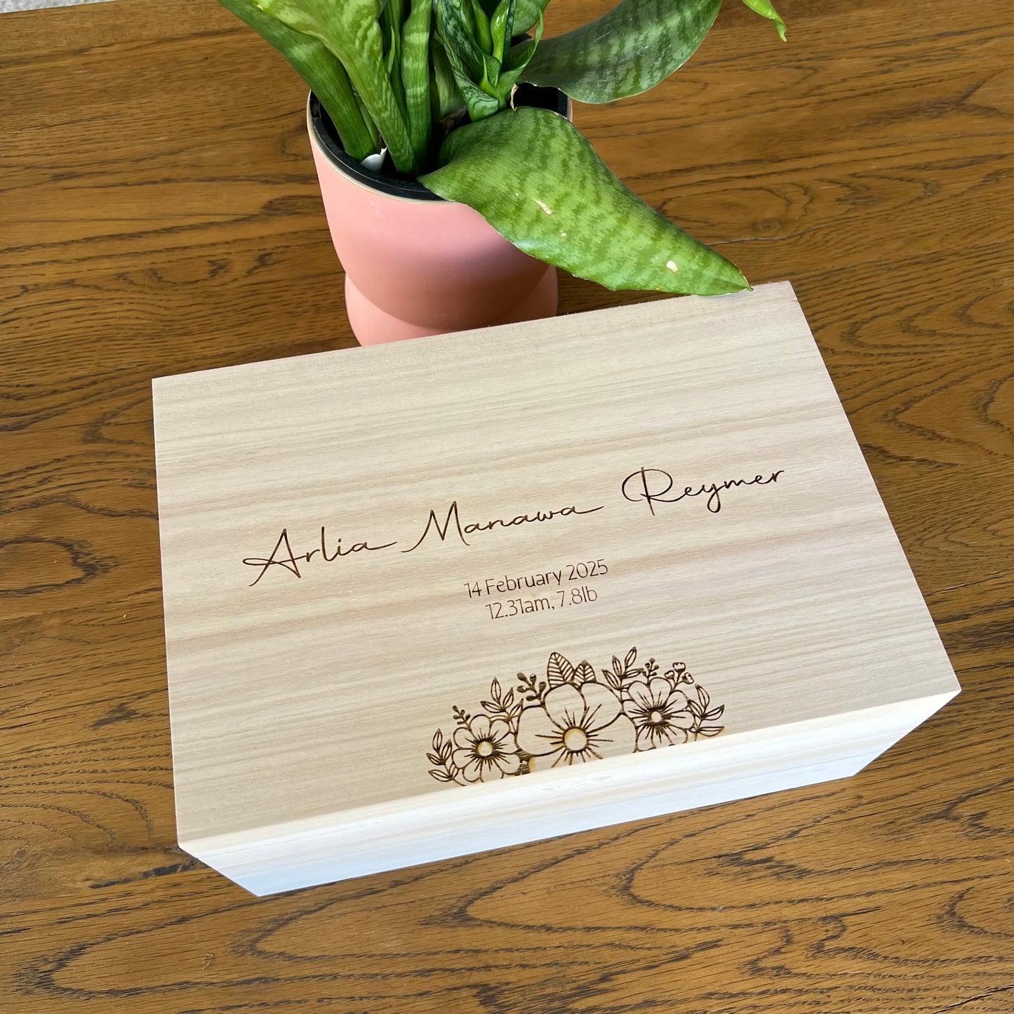 The Rachel birth details keepsake box