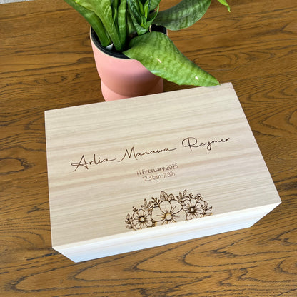 The Rachel birth details keepsake box