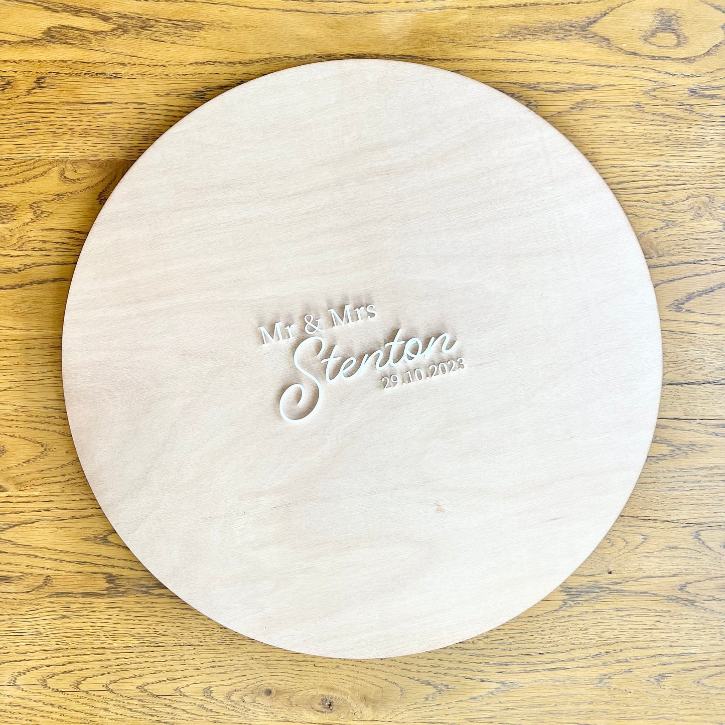 Guest book signing board in wood - with acrylic