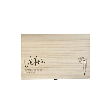 Birth Flower birth details keepsake box