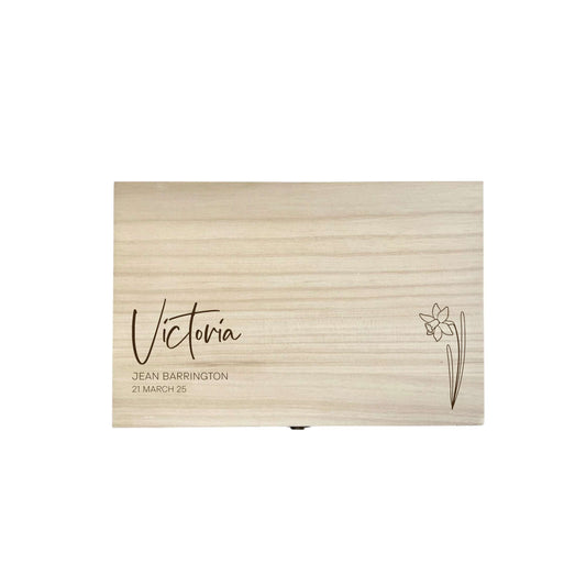 Birth Flower birth details keepsake box