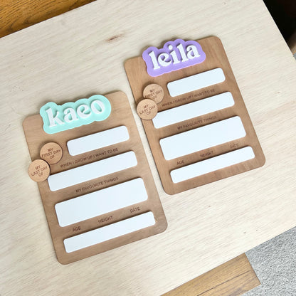 The Harper - personalised first day board