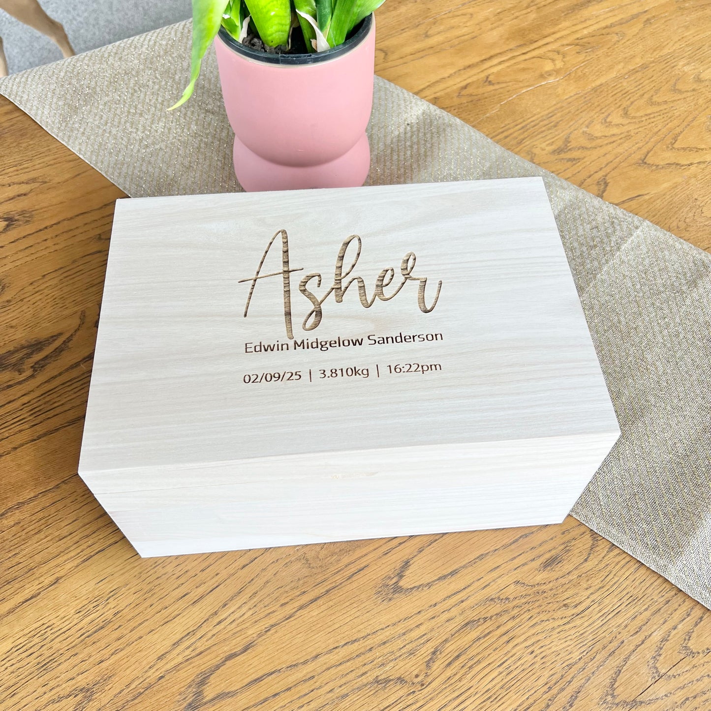 The Huxley birth details keepsake box