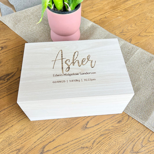 The Huxley birth details keepsake box