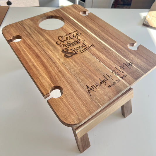 All About Cheese Wine & Cheese Picnic Table
