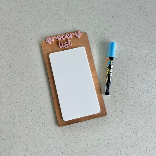 Grocery List Planner Wood/Acrylic