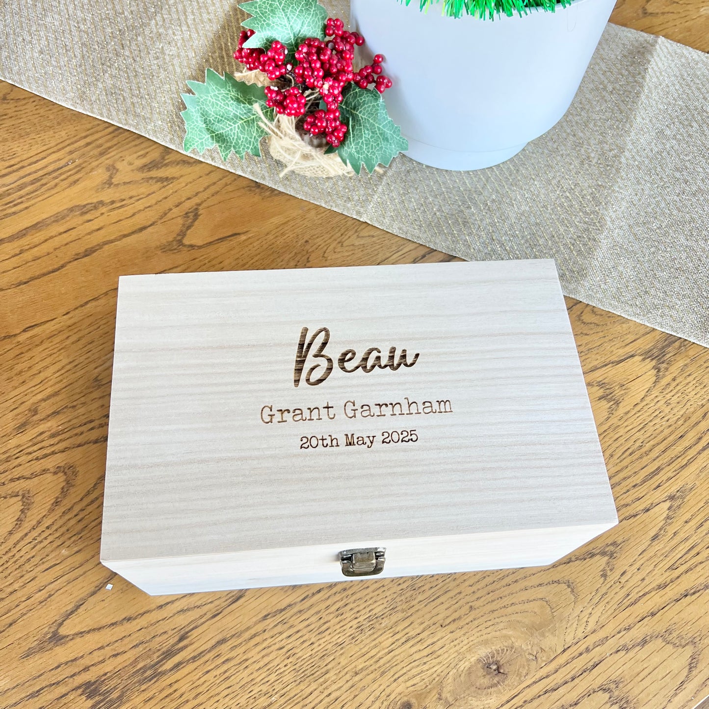 The Tovi birth details keepsake box