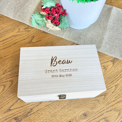 The Tovi birth details keepsake box