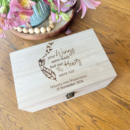 Your Wings Were Ready Memory Keepsake Box