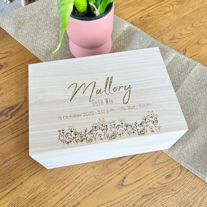 The Summer birth details keepsake box