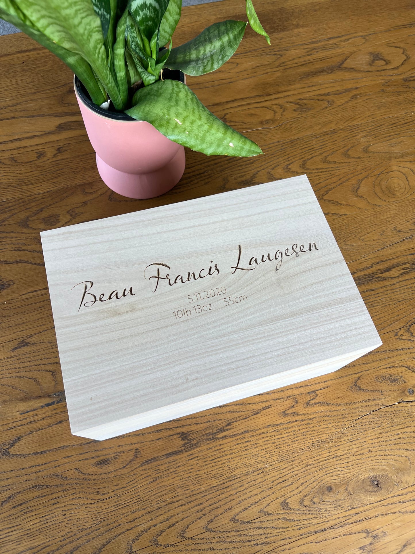 The Talia birth details keepsake box