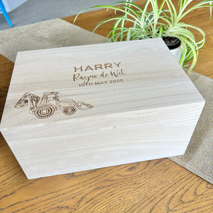 The Excavator birth details keepsake box