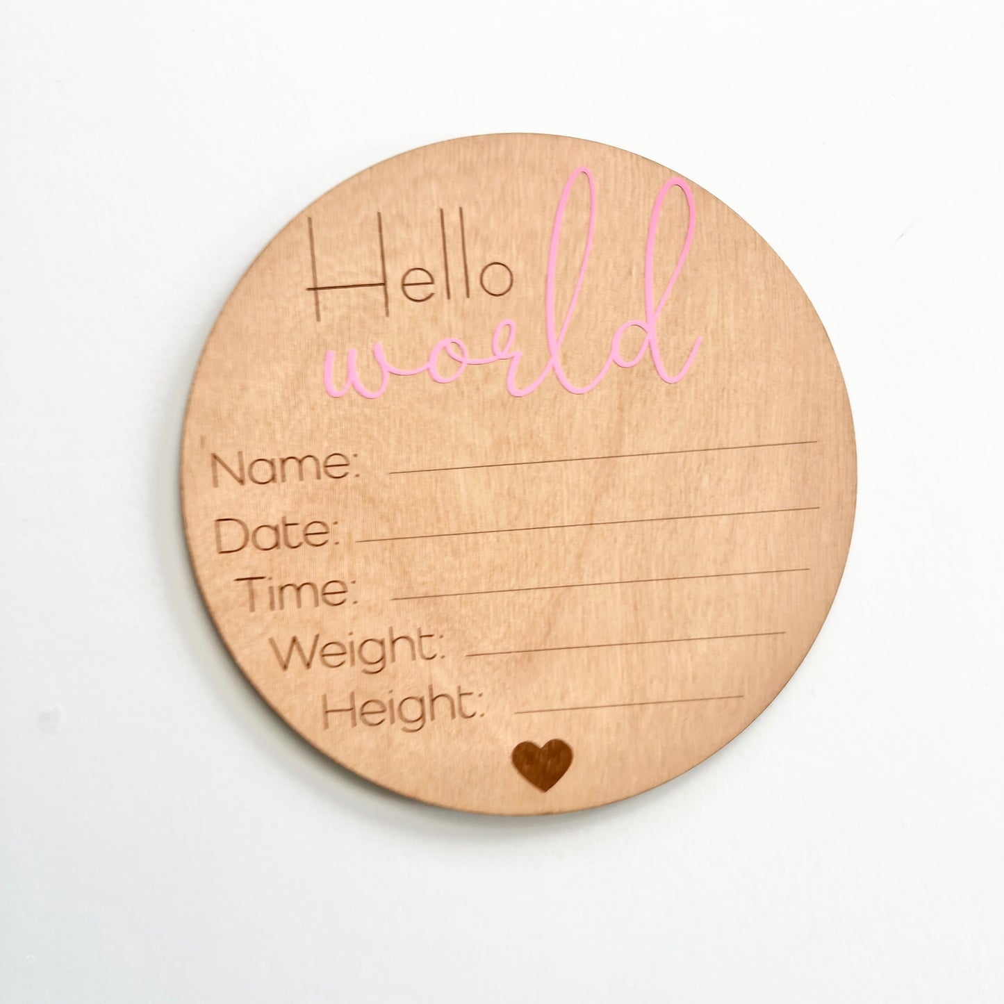 Heart Birth Announcement with decal