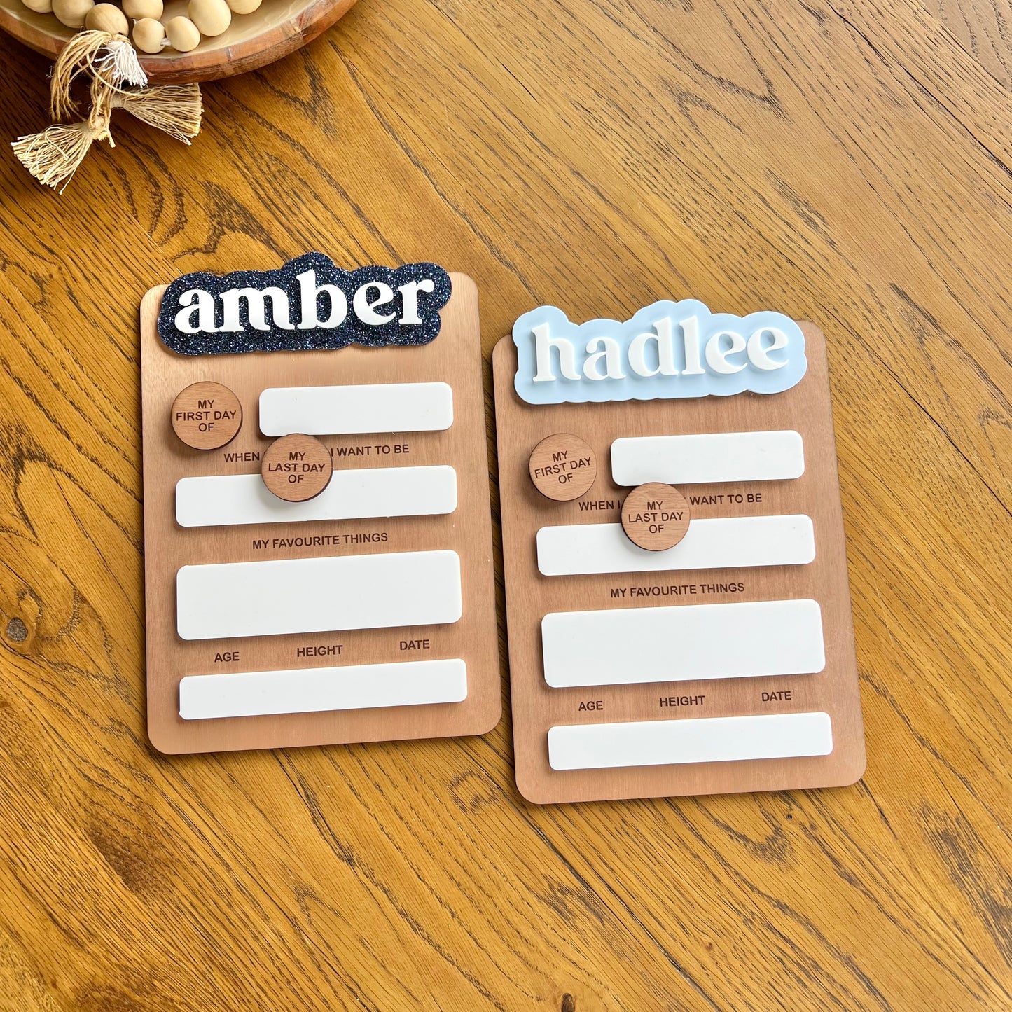 The Harper - personalised first day board