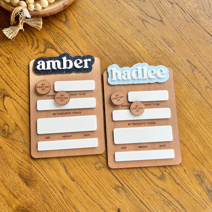 The Harper - personalised first day board