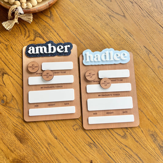 The Harper - personalised first day board