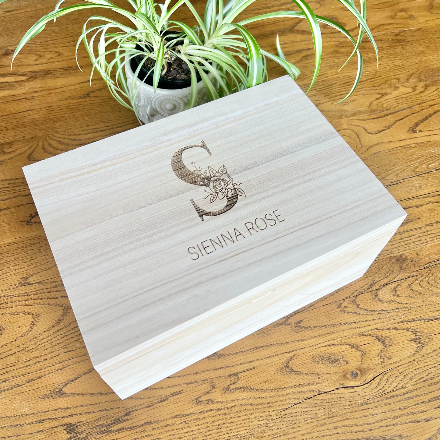 Monogram birth details keepsake box