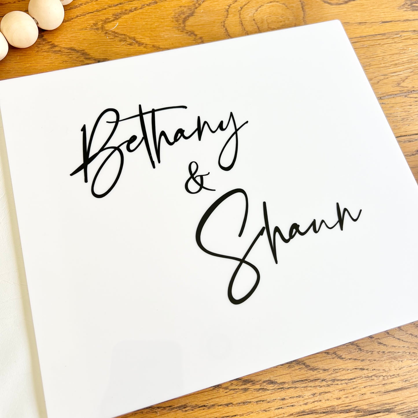 The Bethany guest book in acrylic