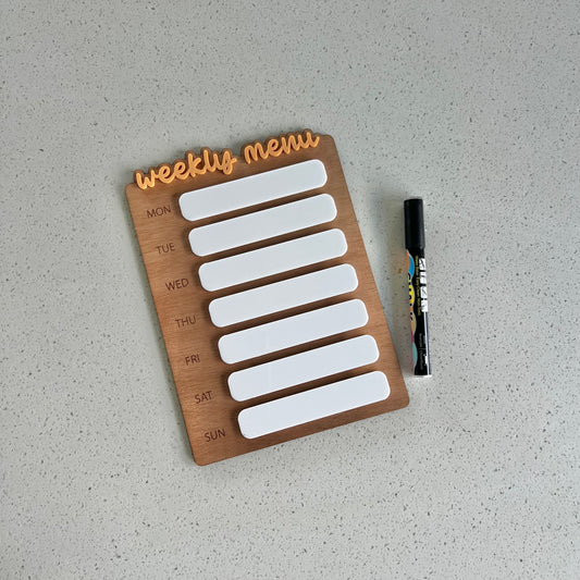 Weekly Menu Planner Wood/Acrylic