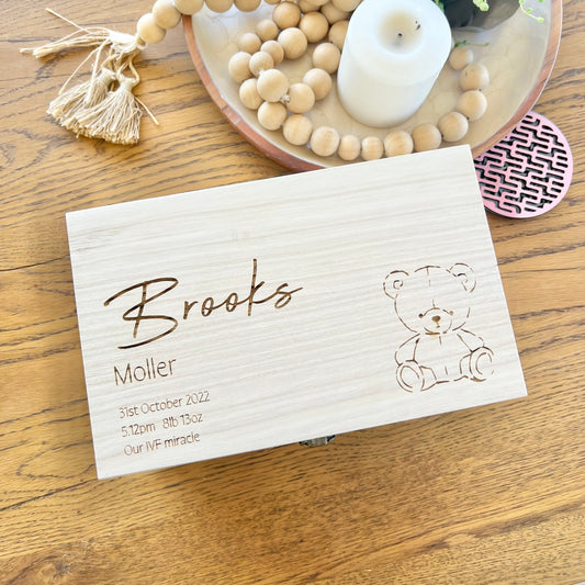 The Alex birth details keepsake box